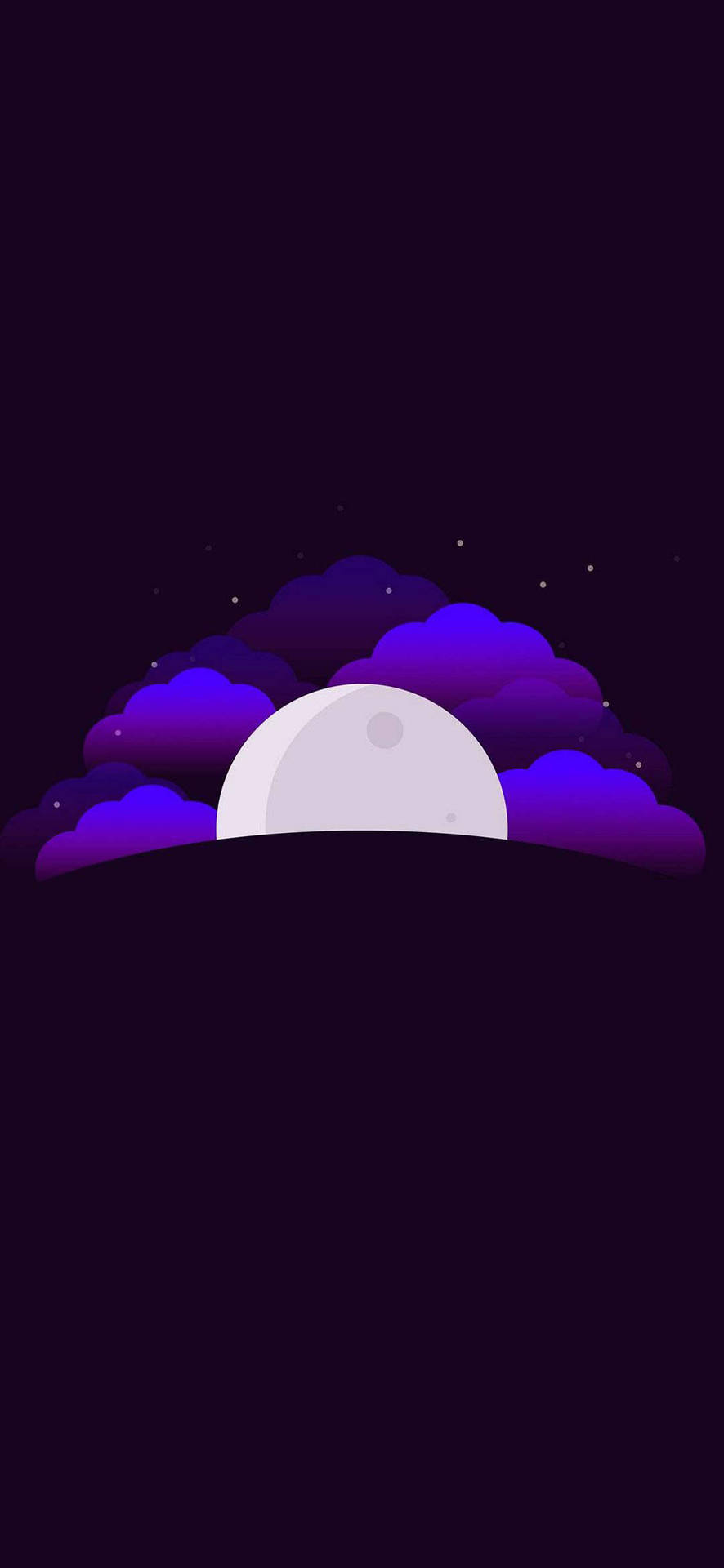 Moon Purple Clouds Minimalist Android Wallpaper
