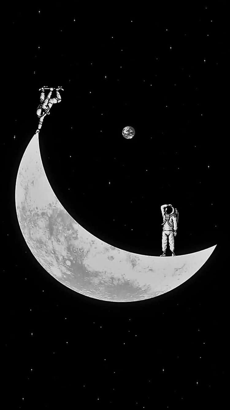 Moon Skateboarder Astronaut Aesthetic.jpg Wallpaper