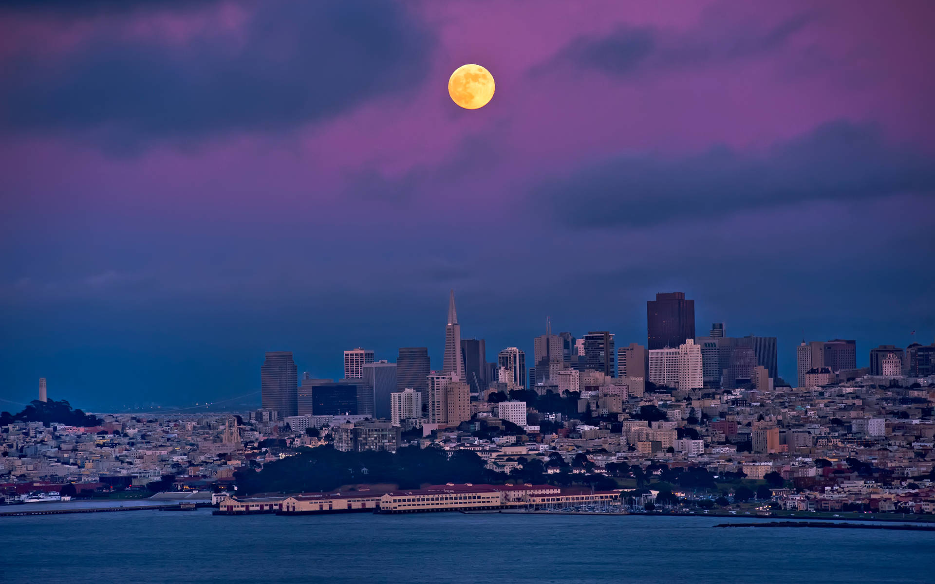 Moon Skyline San Francisco Photography Picture