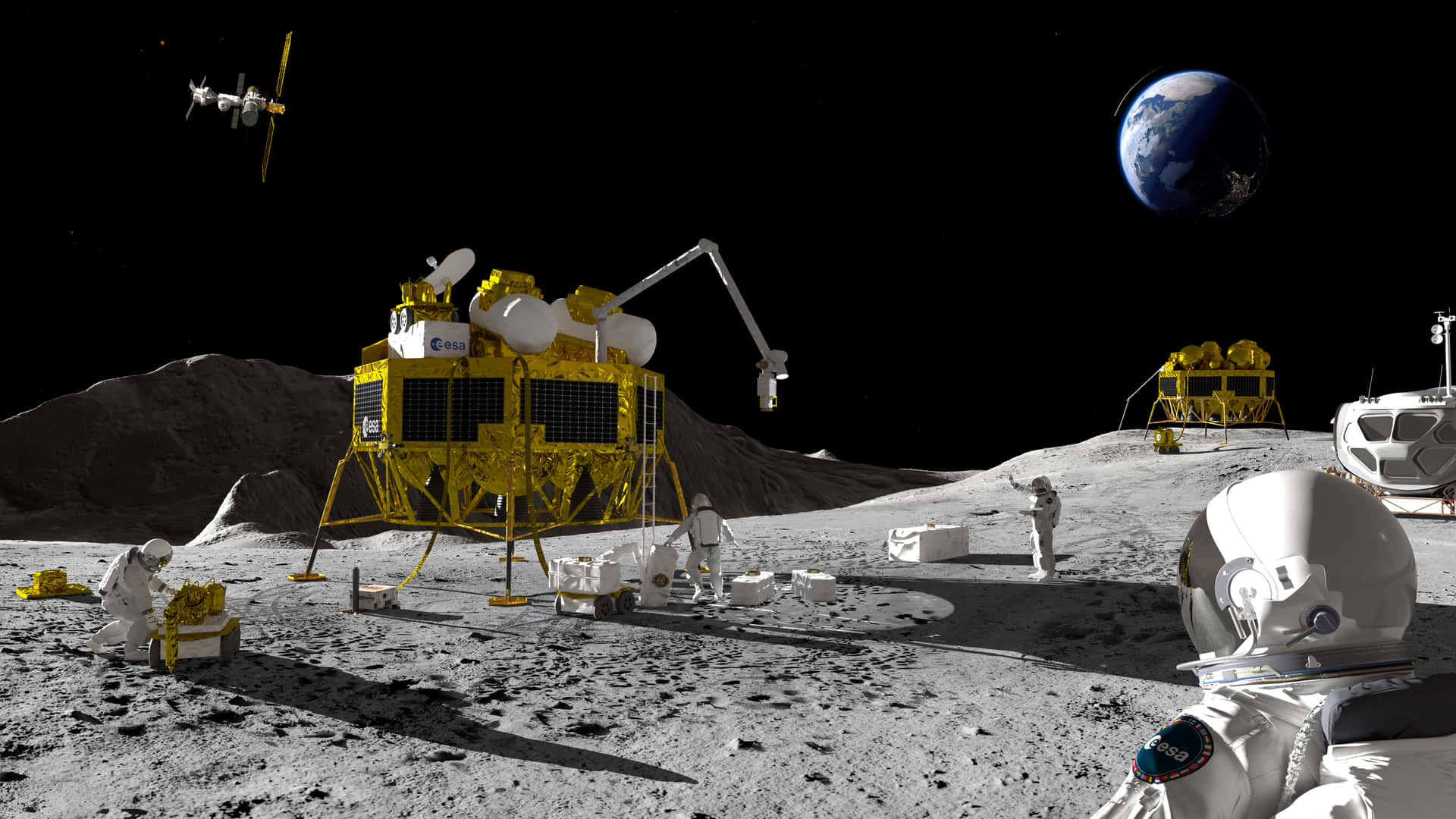 Immaginedel Paesaggio Lunare Durante Una Missione Spaziale Sulla Superficie Della Luna