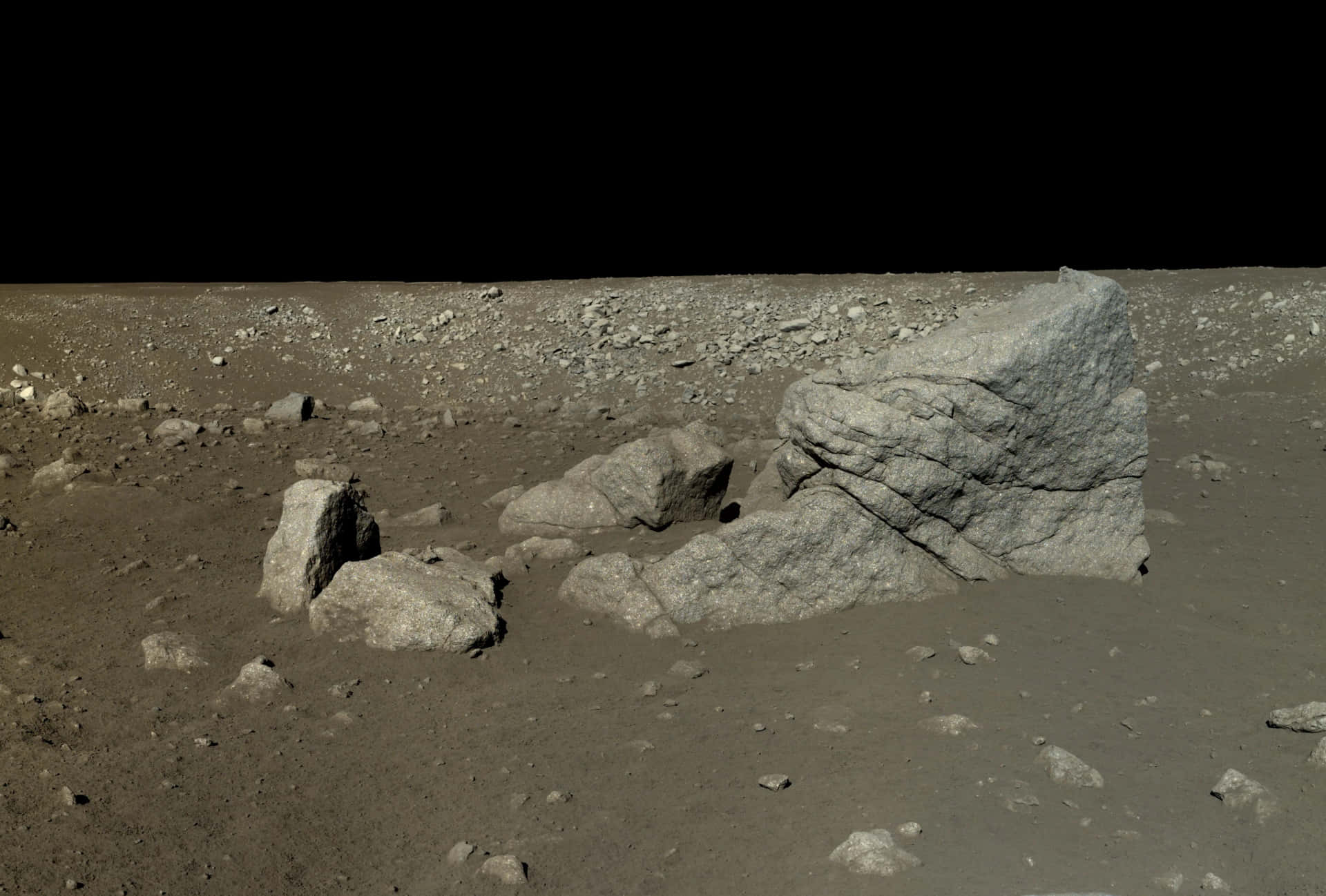 Imagende La Superficie De La Luna Con Cráteres Y Rocas