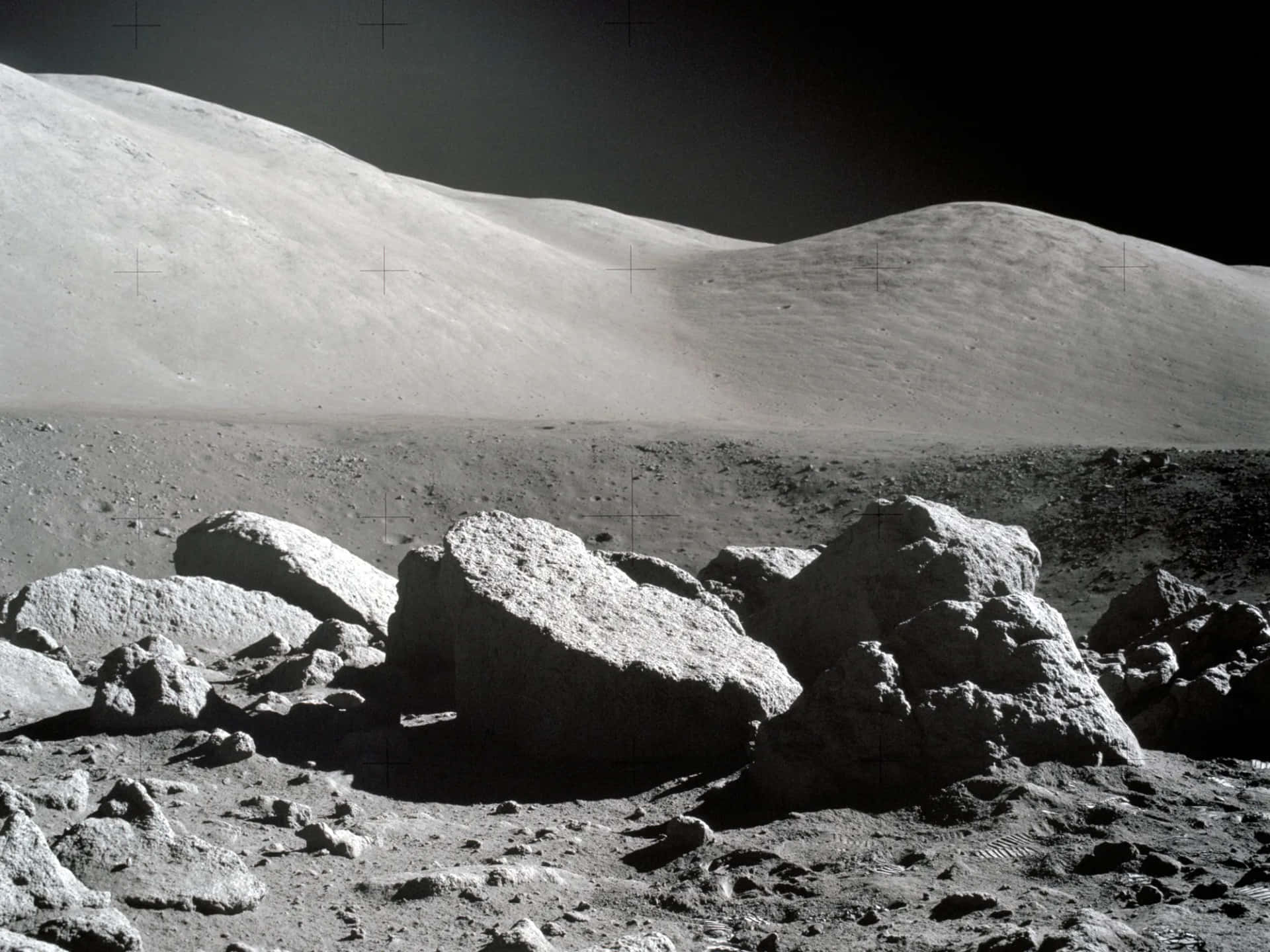 Immaginedella Superficie Lunare Della Missione Apollo 17.