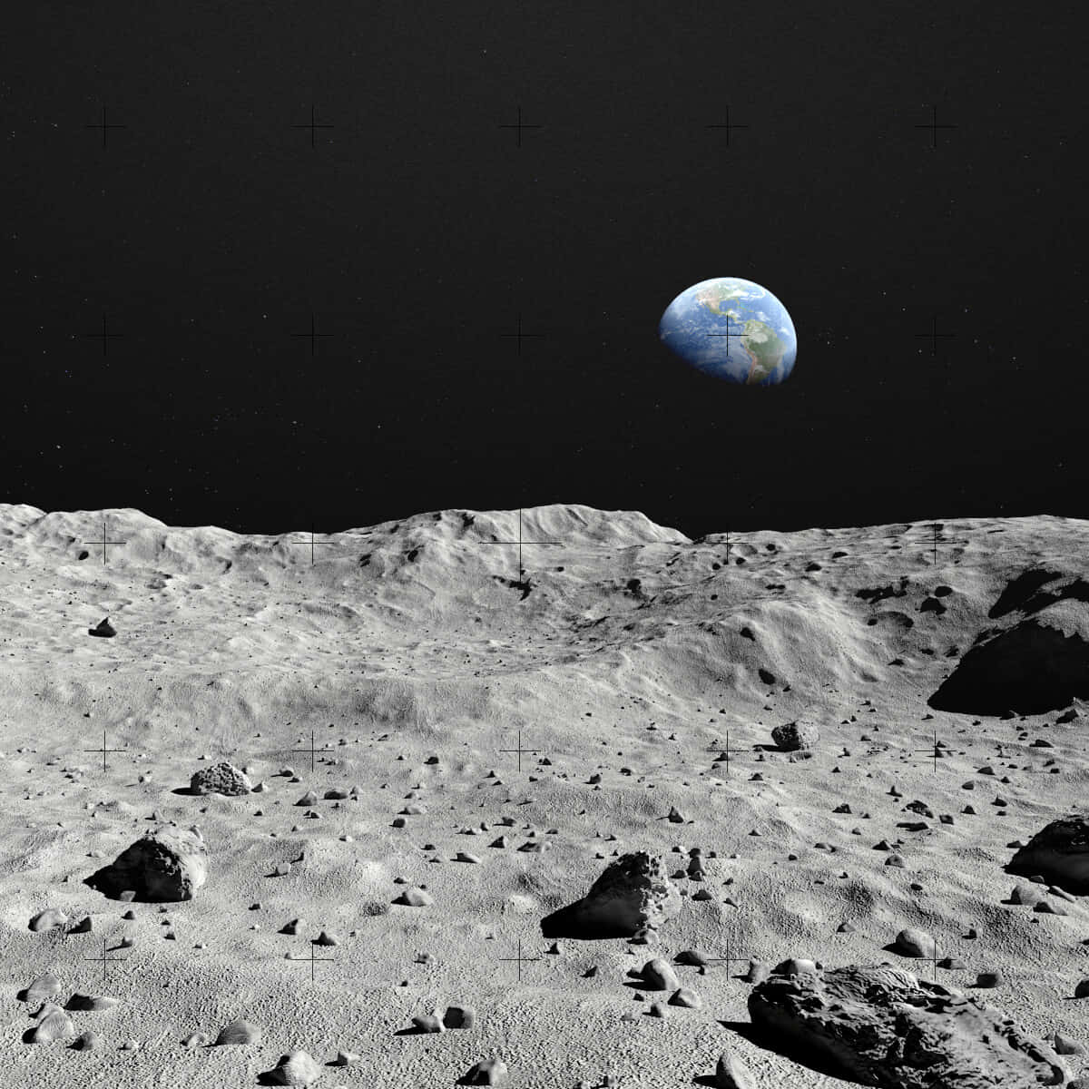 Imagende La Superficie Rocosa De La Luna En La Tierra.