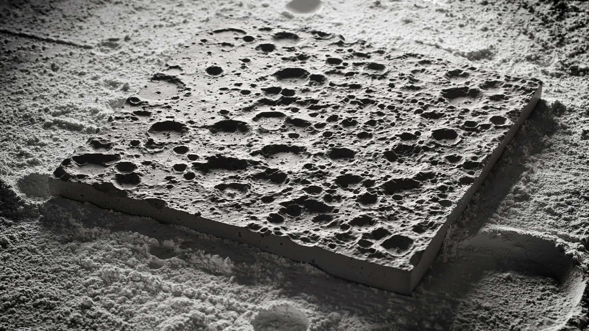 Imagende Modelo De Concreto De La Superficie Lunar.