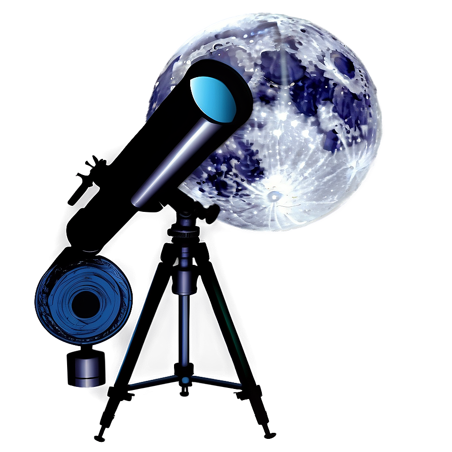 Moon Through Telescope Png 06132024 PNG