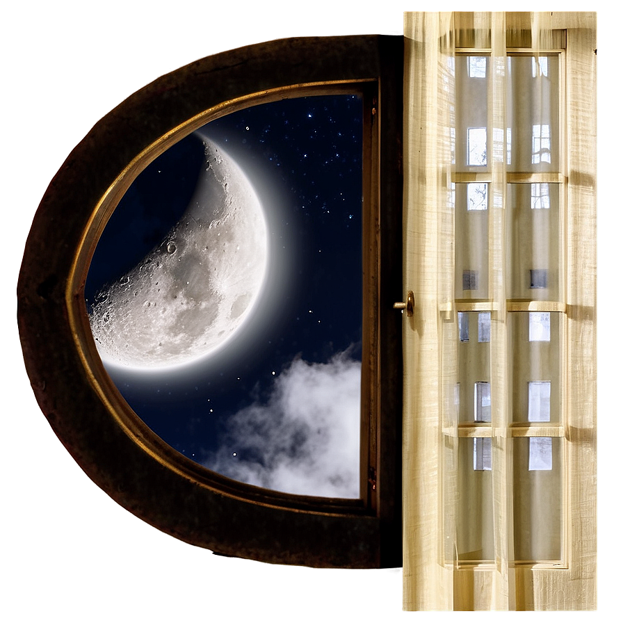 Moon Through Window Transparent Png Gcv22 PNG