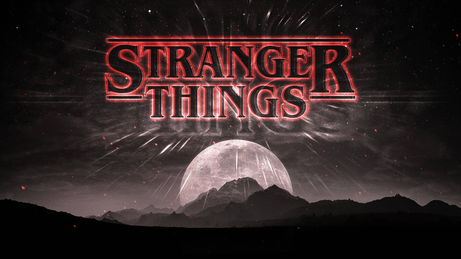 Moon With Mountains Stranger Things 4k Wallpaper