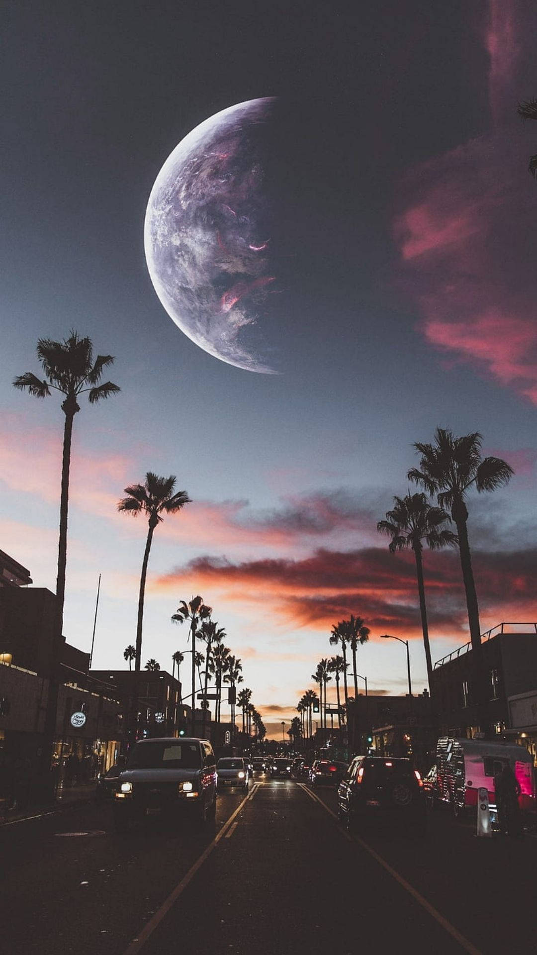 Moon With Sky View Wallpaper