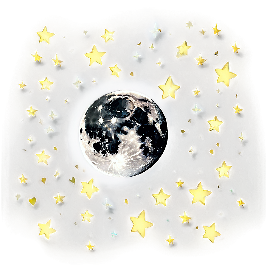 Moon With Stars Transparent Png 45 PNG