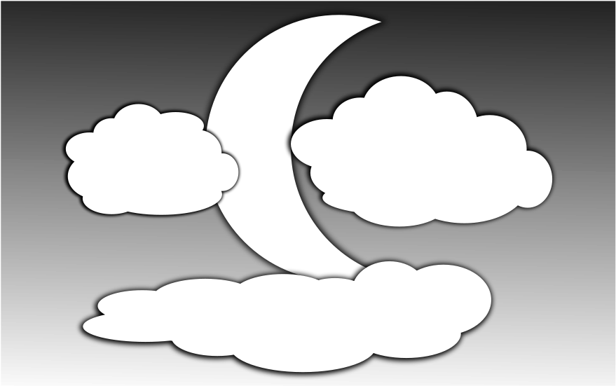 Moonand Clouds Clipart PNG