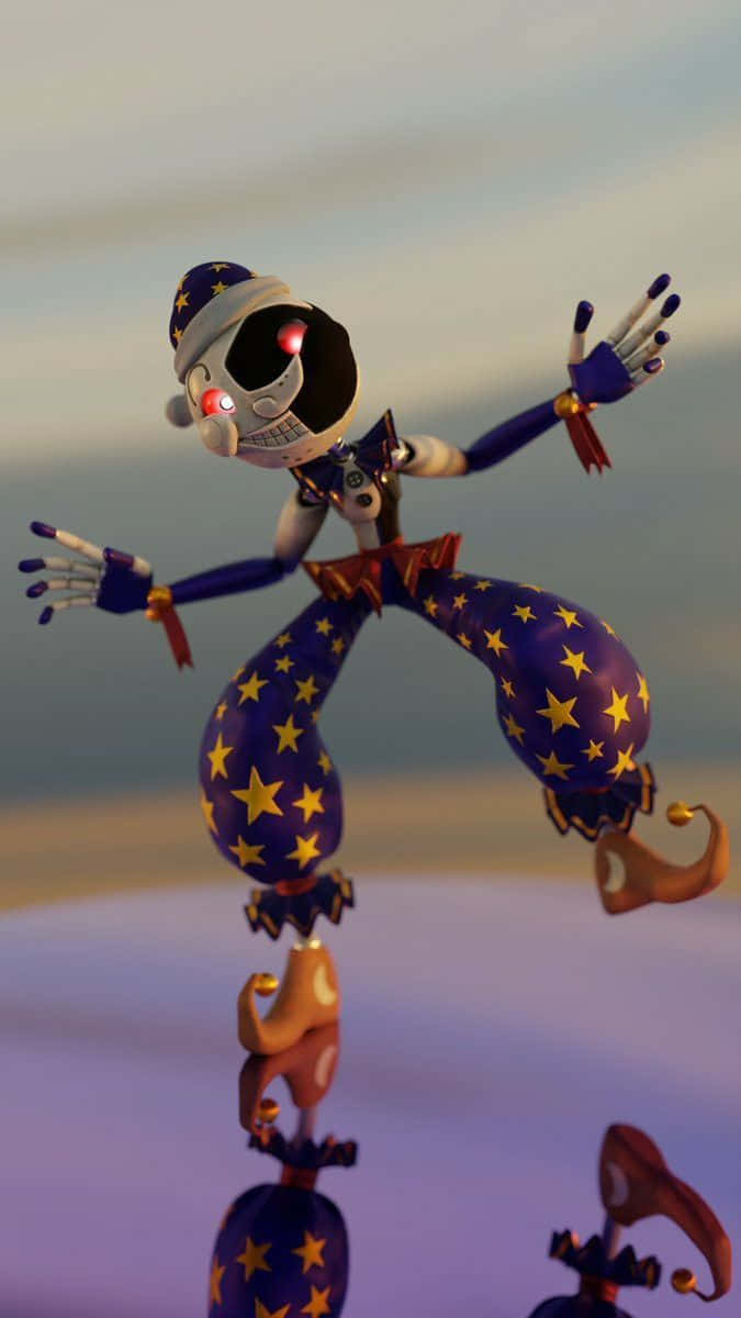 A Cartoon Character Is Standing On A Starry Sky Wallpaper