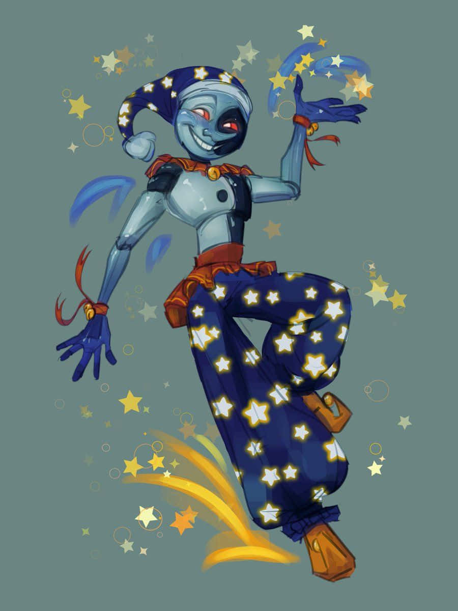 Einecartoonfigur Mit Sternen Auf Dem Kopf Wallpaper