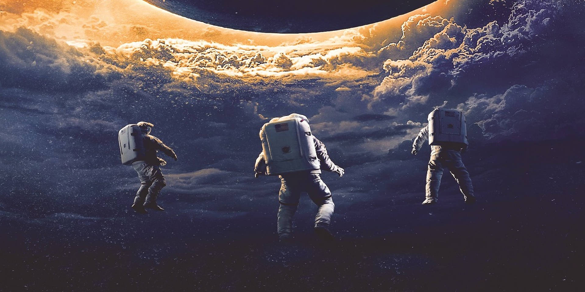 Moonfall Astronaut In Dark Skies Wallpaper