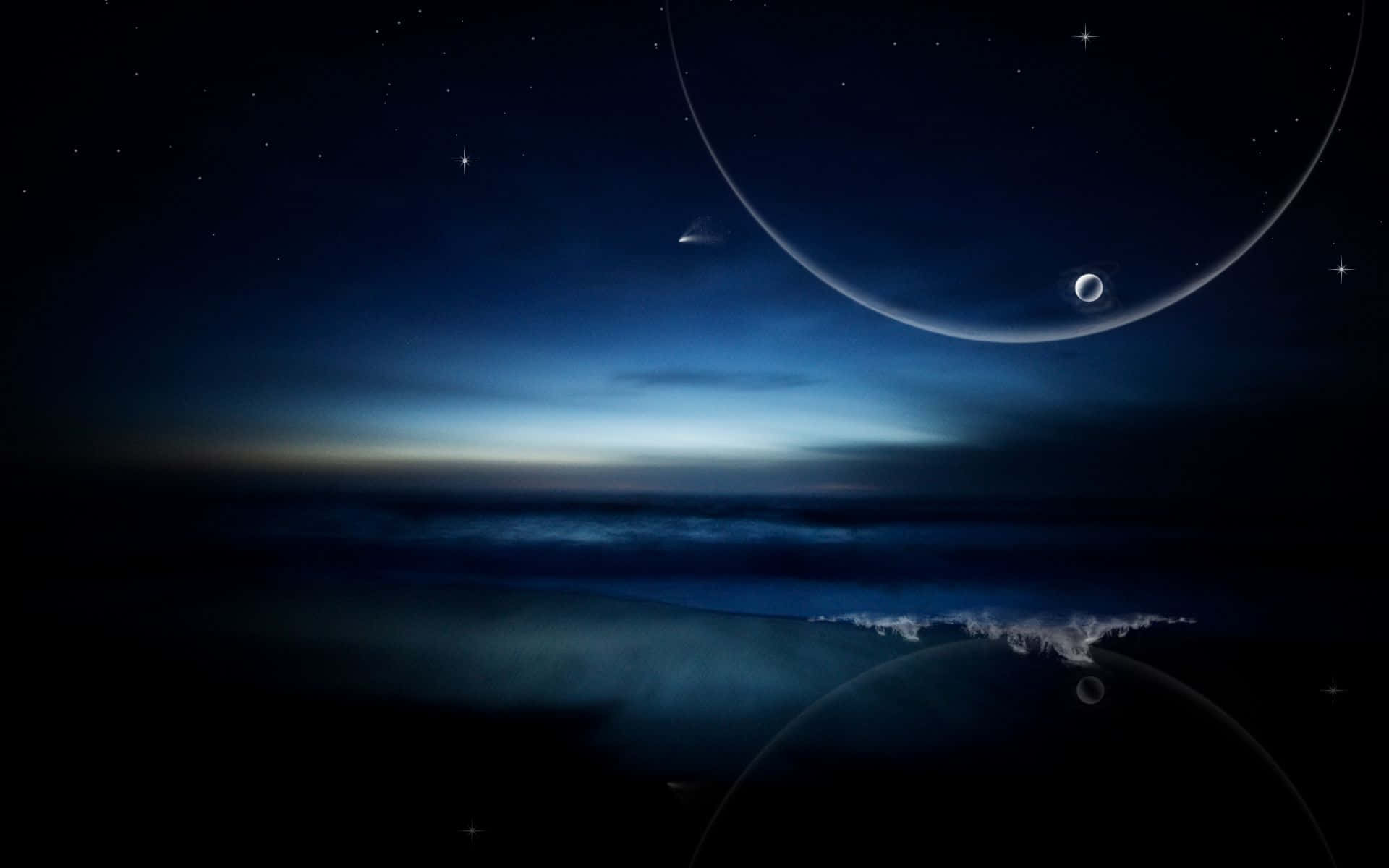 Serene Moonlit Night Sky