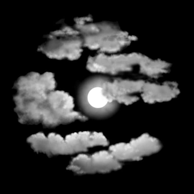 Moonlit Clouds Night Sky PNG