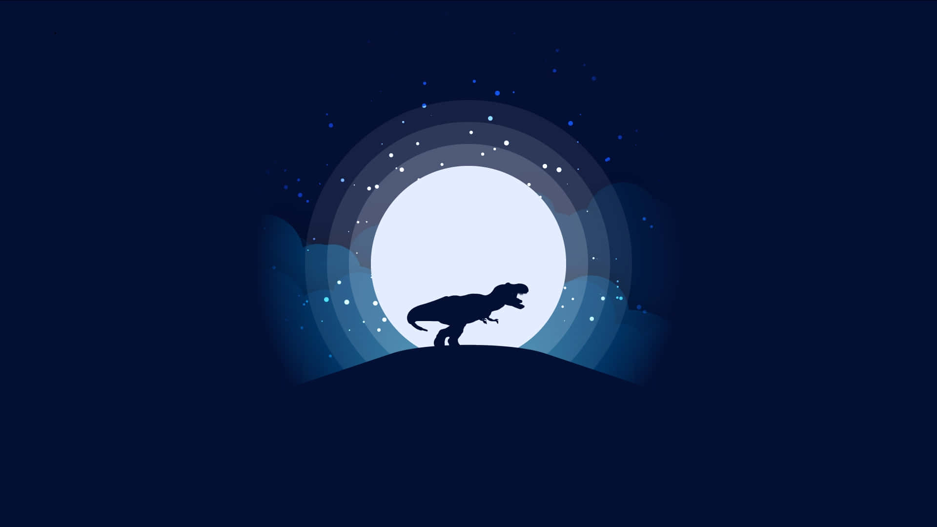 Moonlit Dinosaur Silhouette Desktop Wallpaper Wallpaper