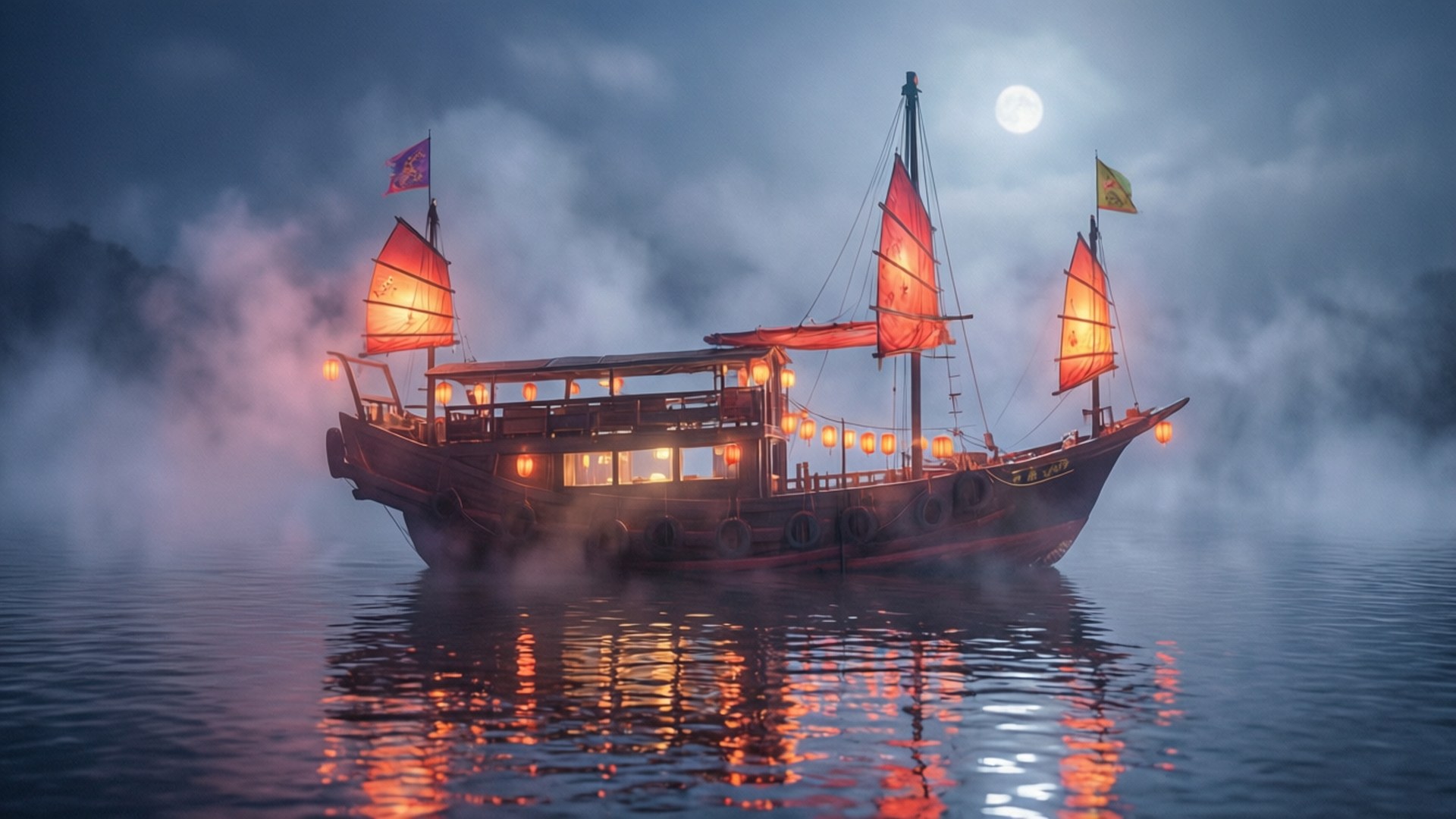 Månljuslykta Reflektion Bakgrundsbilder