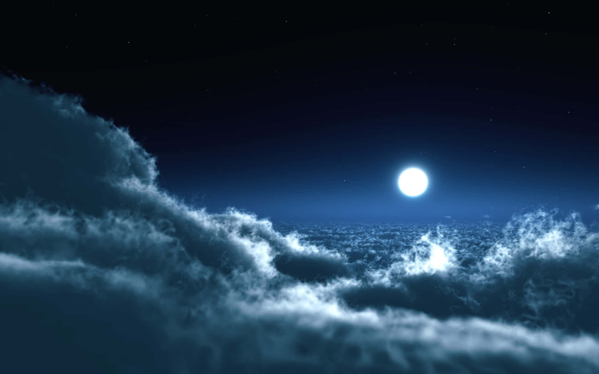 Moonlit_ Night_ Sky_with_ Clouds Wallpaper