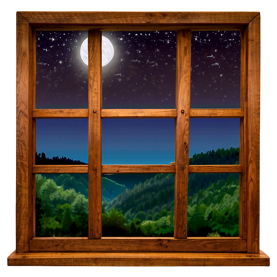 Download Moonlit Night Window Png Wpk | Wallpapers.com