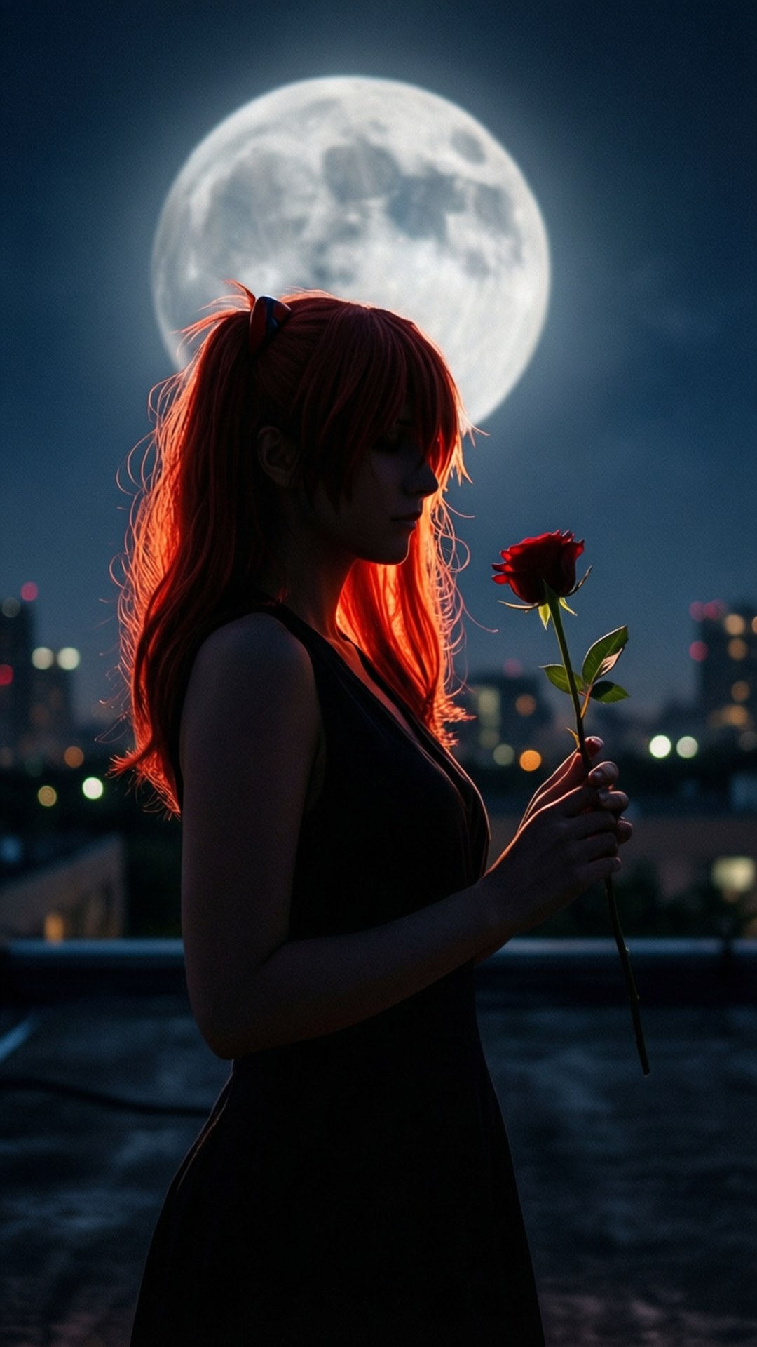 Rose au Clair de Lune Fonds d'écran