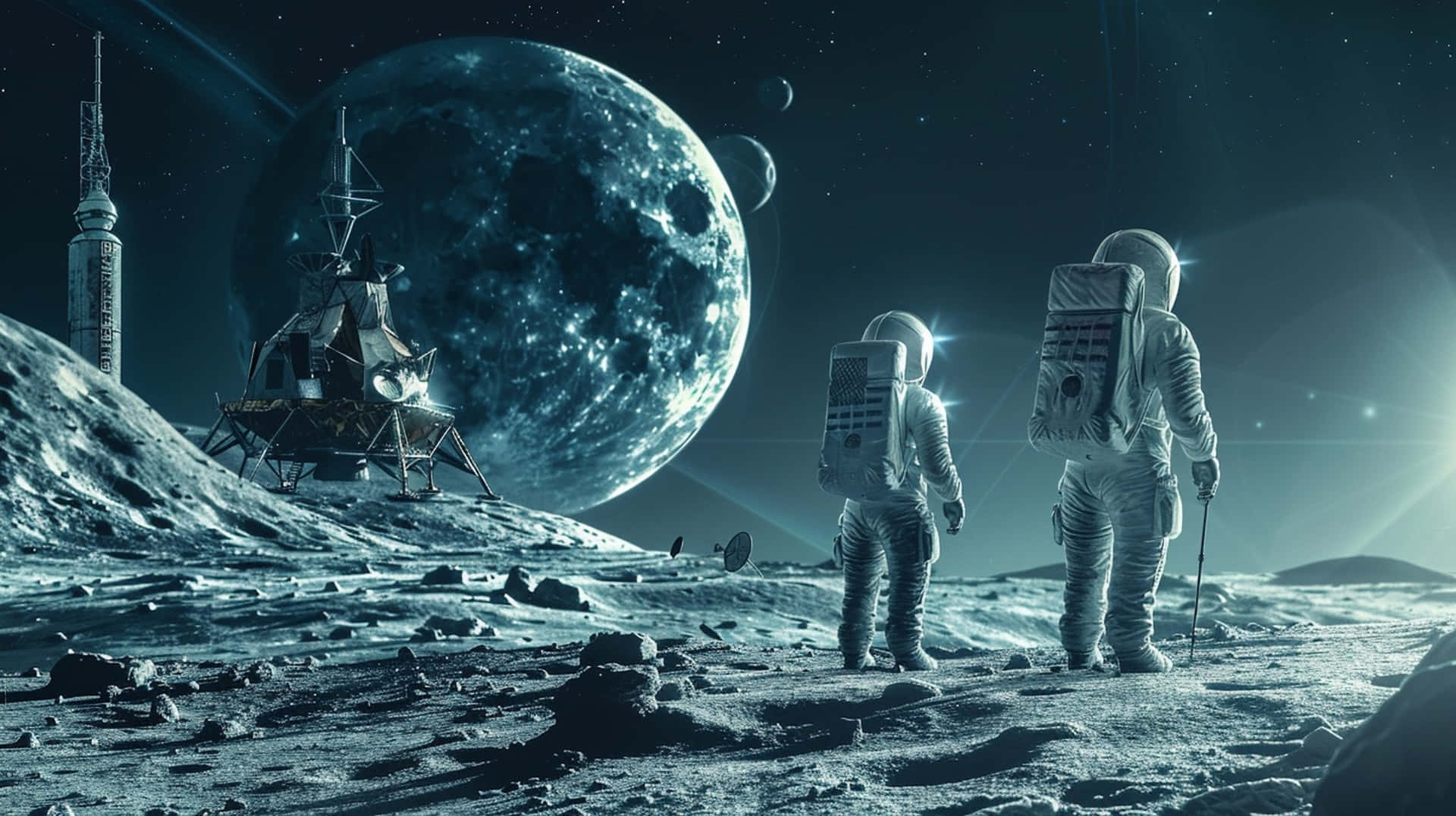 Moonwalk_with_ Earthrise_ View Wallpaper