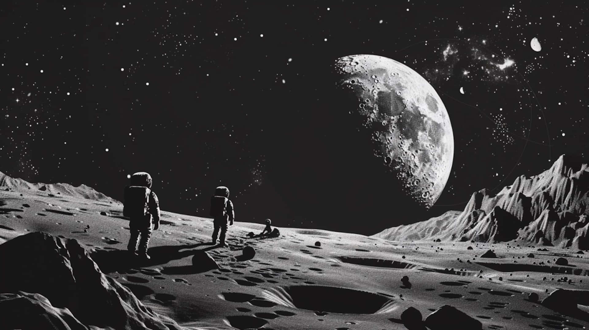 Moonwalkers_ Gazing_ At_ Earth Wallpaper