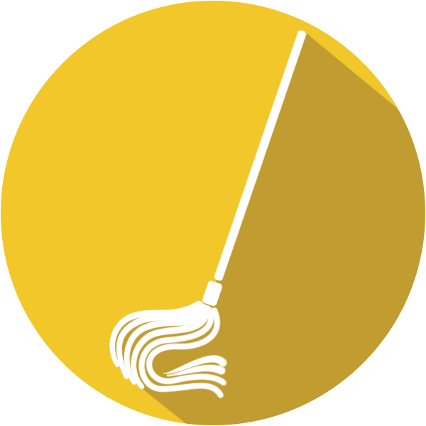 Mop Icon Yellow Background PNG
