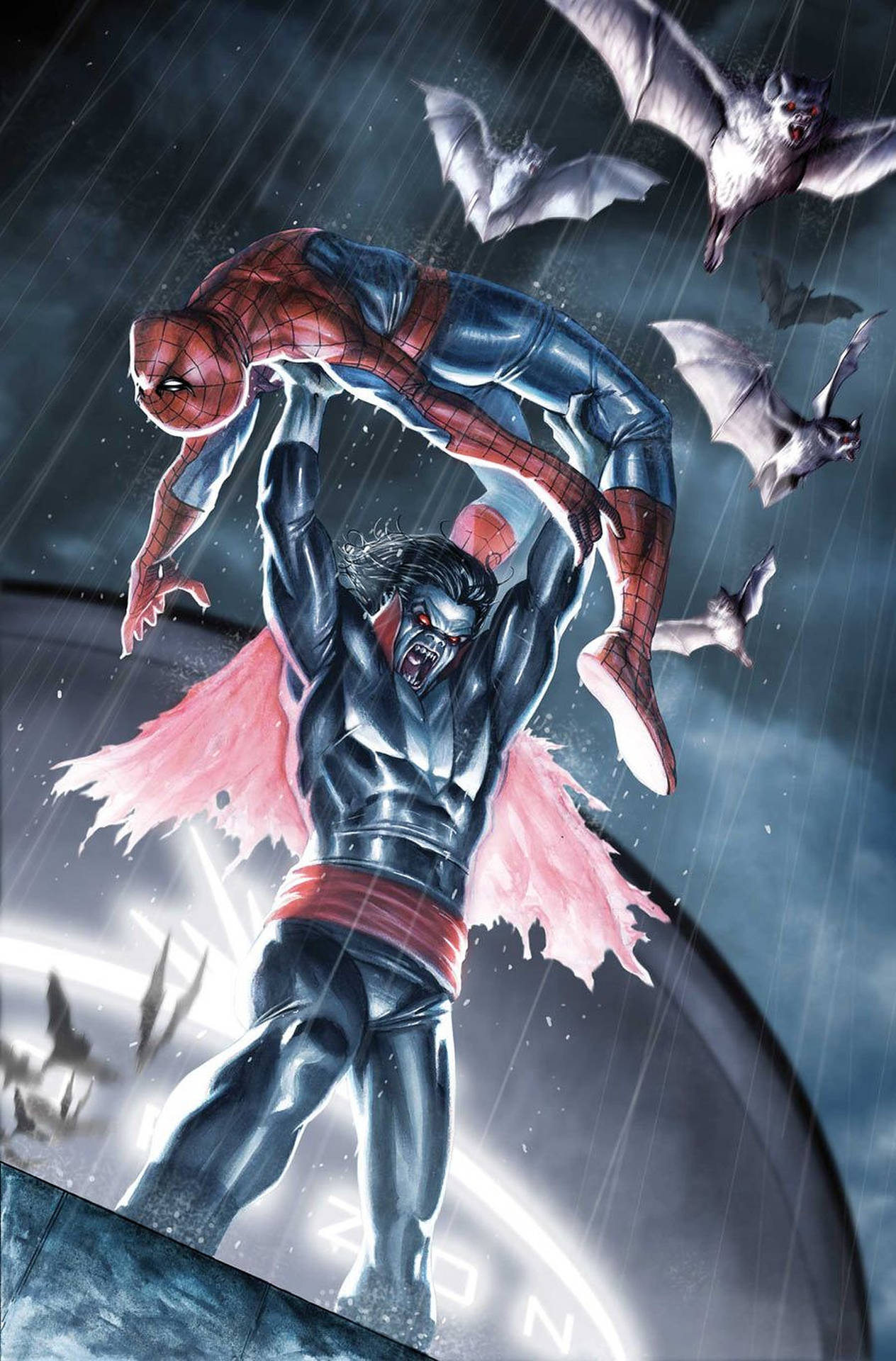 Morbius Carrying Spider-Man Wallpaper