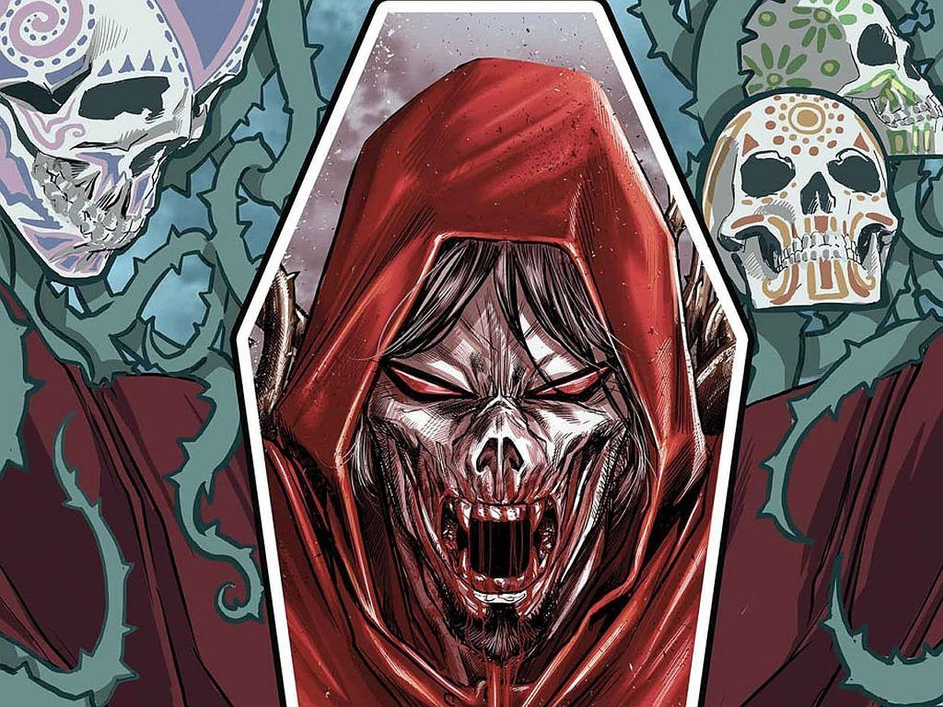 Morbius With Bloody Mouth Wallpaper