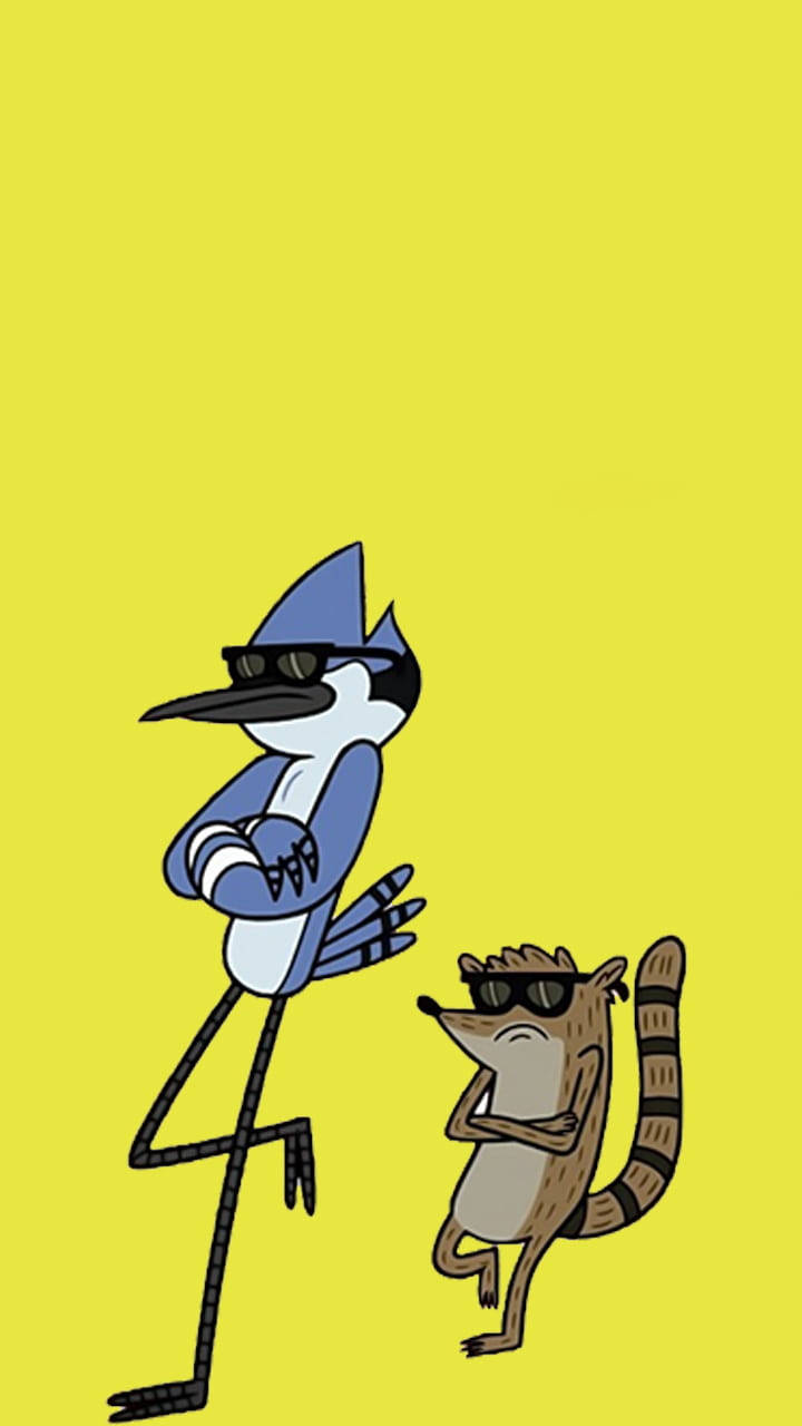 Mordecai And Rigby With Shades Wallpaper
