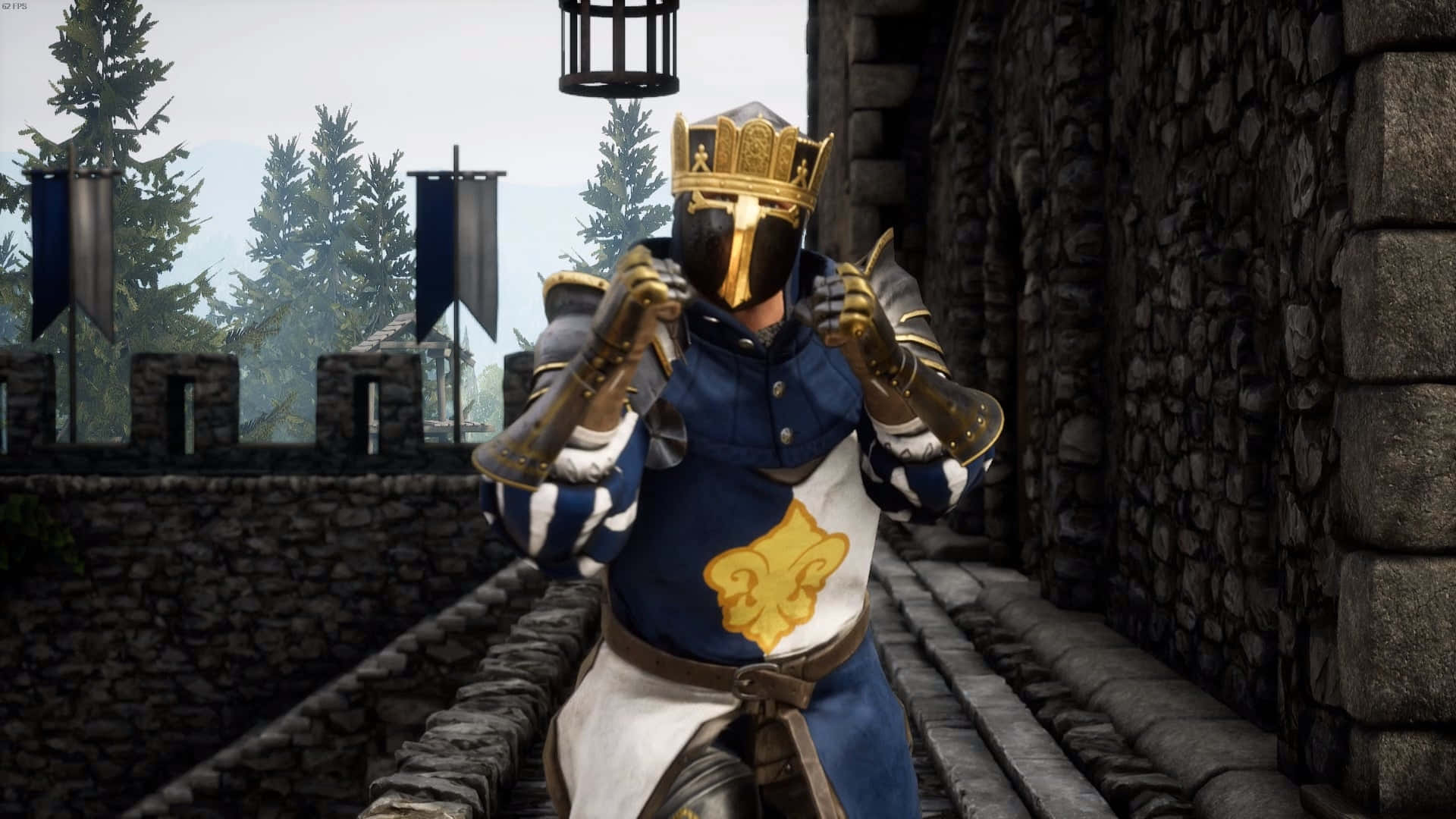 A Knight In Armor Standing In A Castle