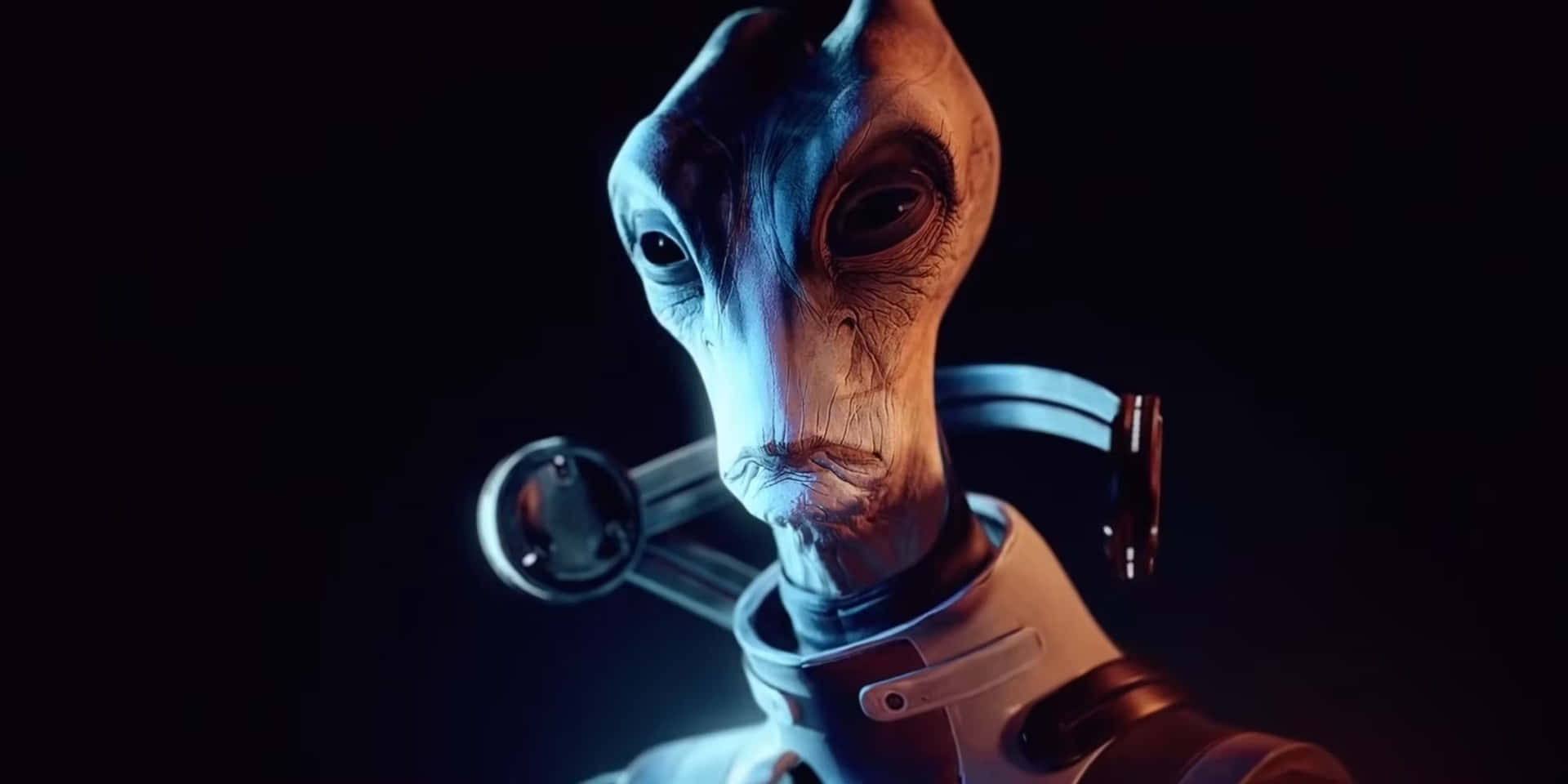 Mordin Solus, a wise Salarian scientist in action Wallpaper