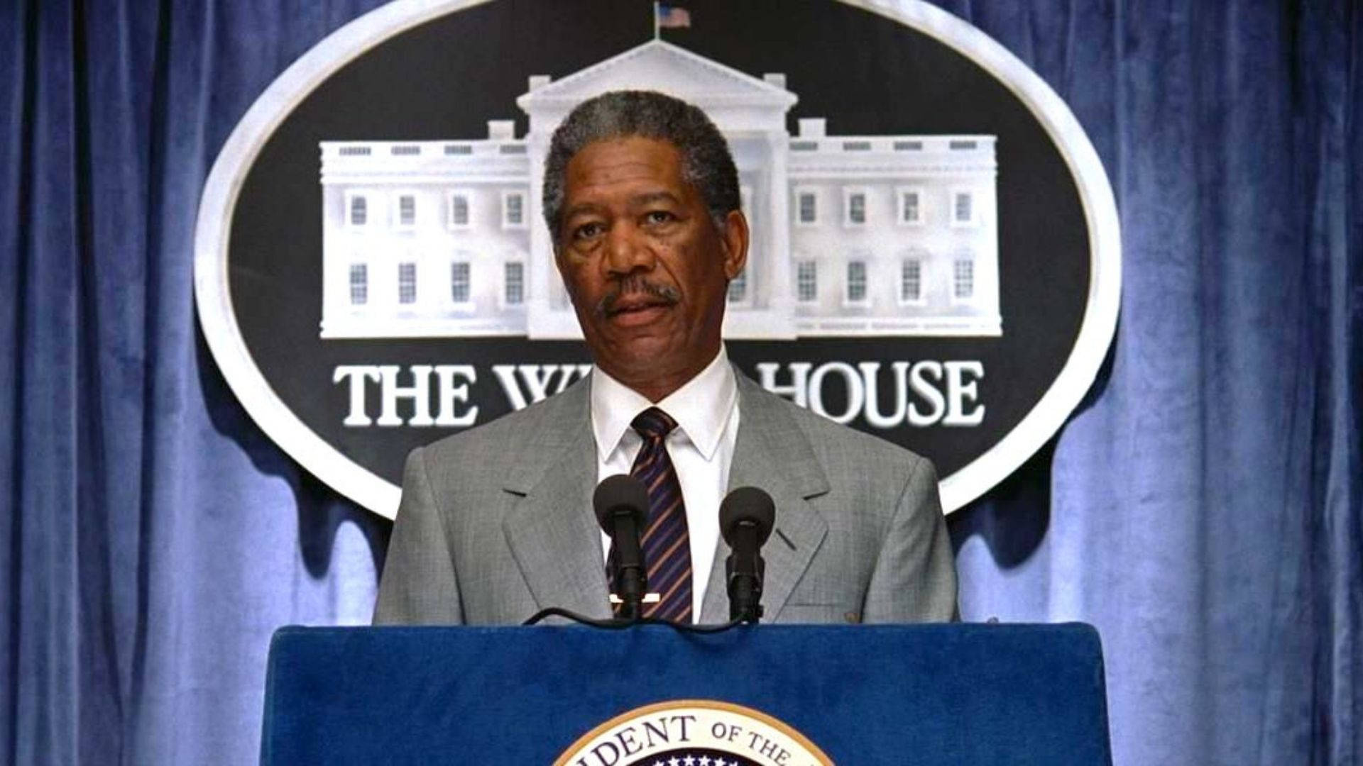 Morgan Freeman At The White House Wallpaper