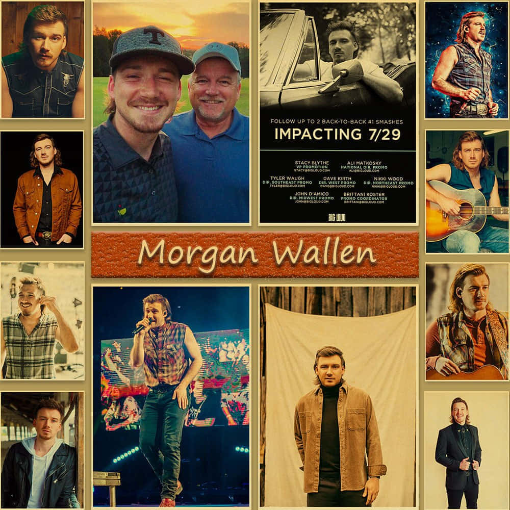 Morgan Wallen Collage Esthetiek Achtergrond