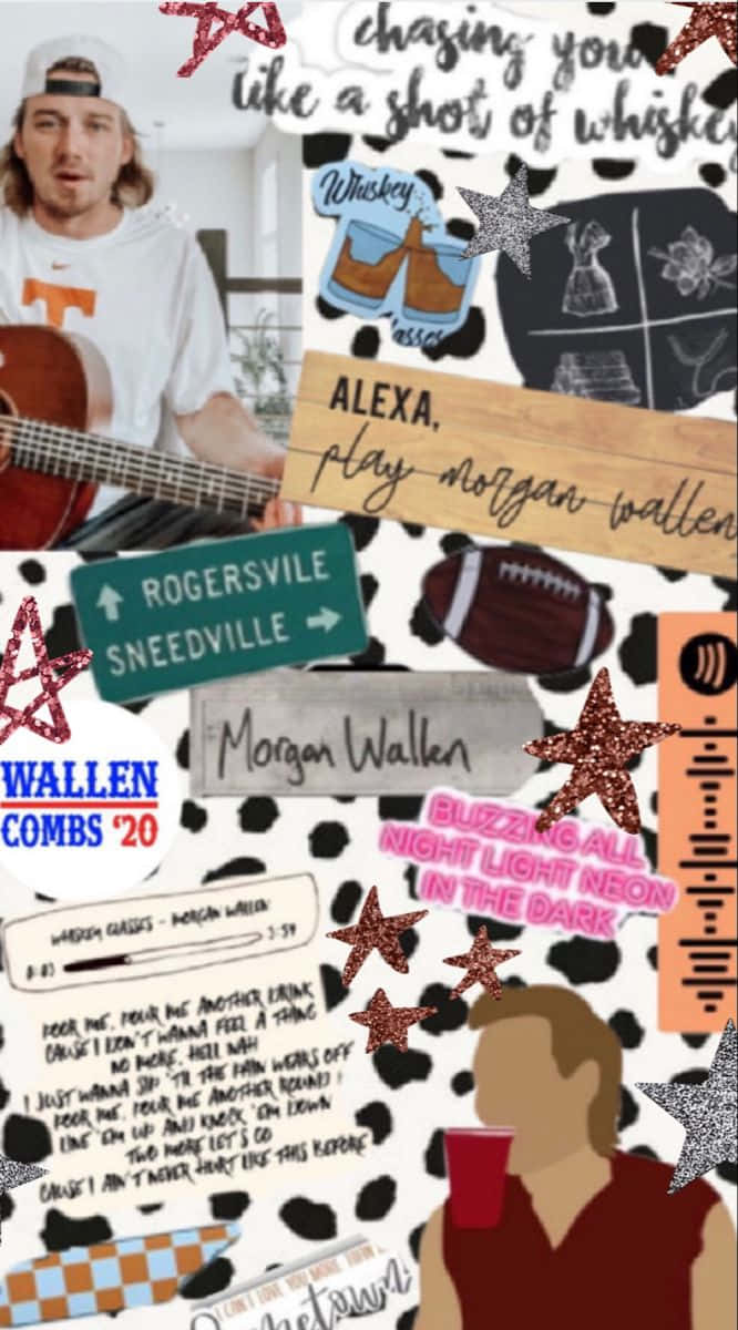 Morgan Wallen Country Music Collage Wallpaper