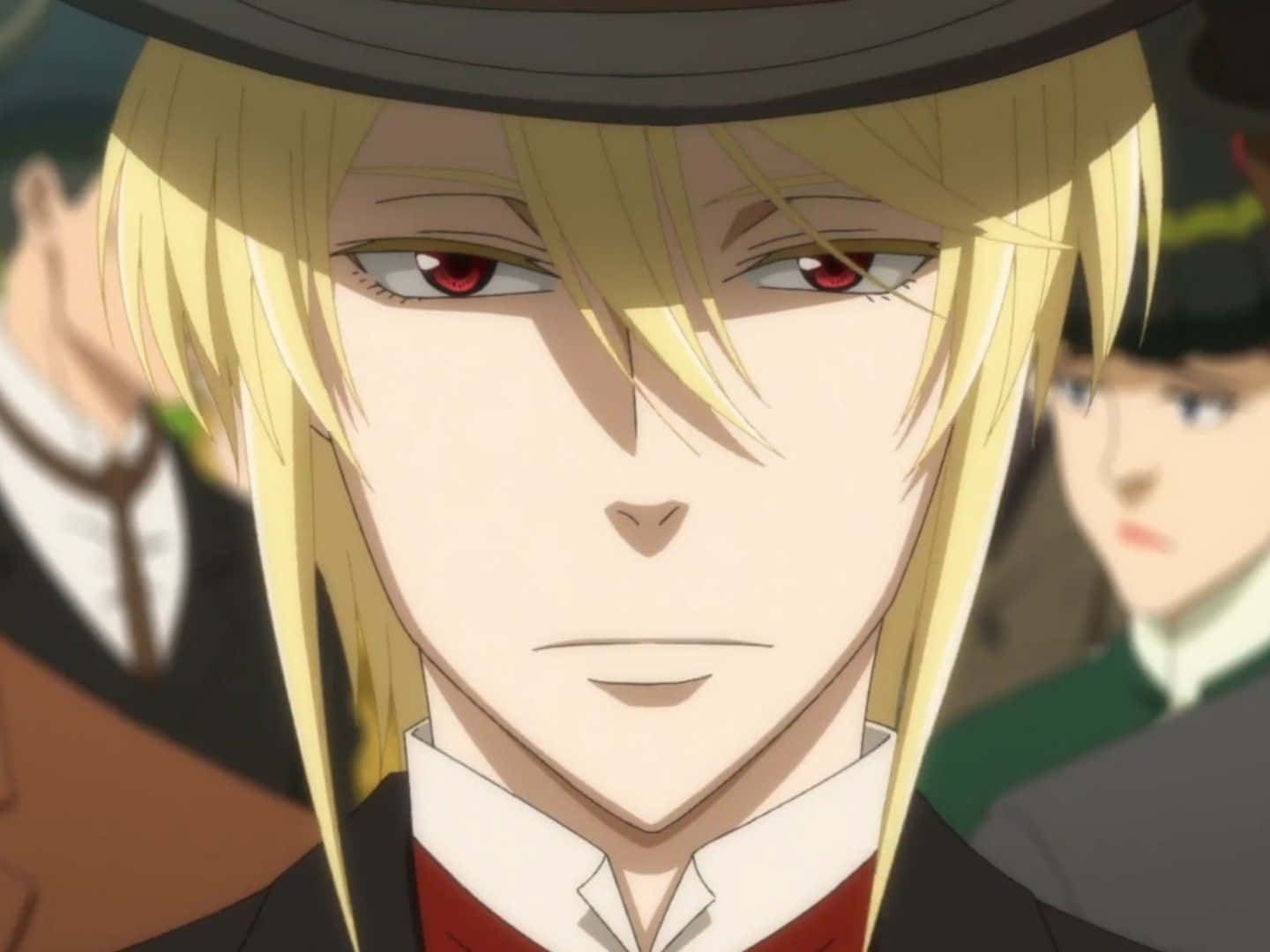 A Man In A Top Hat With Long Blonde Hair