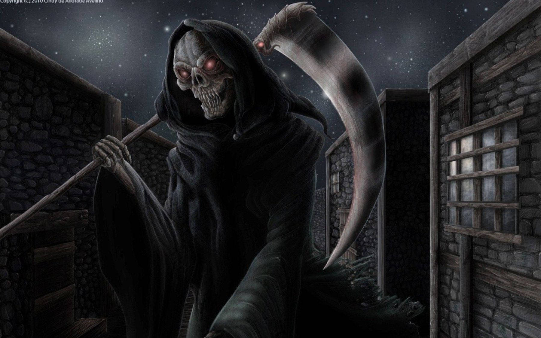 Mørk Halloween Grim Reaper Wallpaper