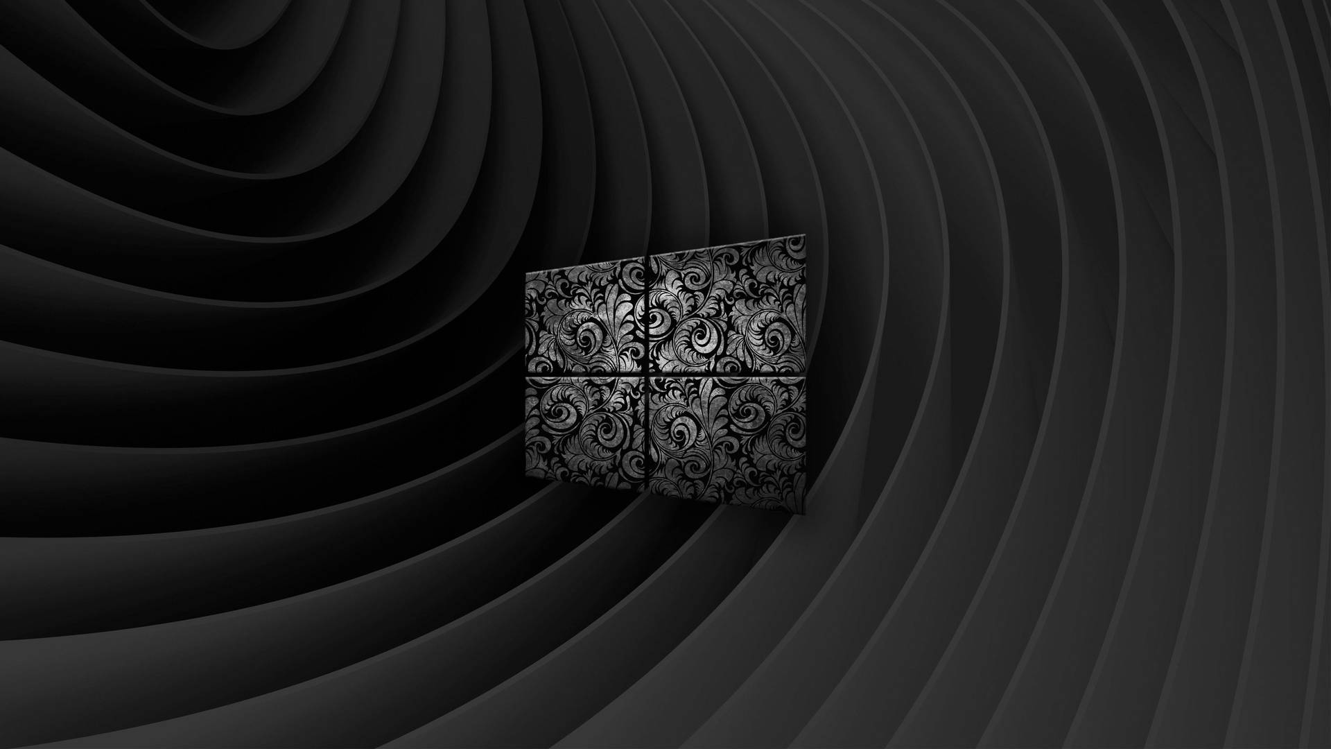 Mørkt Windows-logo Med Hvirvelprint Wallpaper