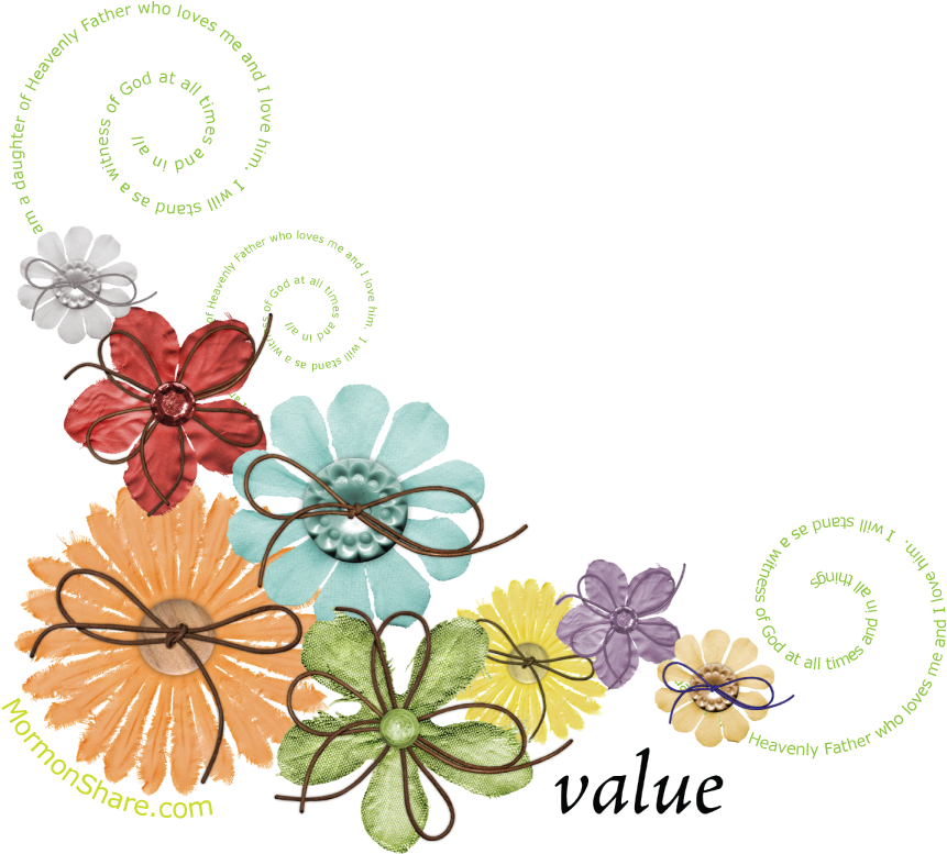 Mormon Values Floral Graphic PNG