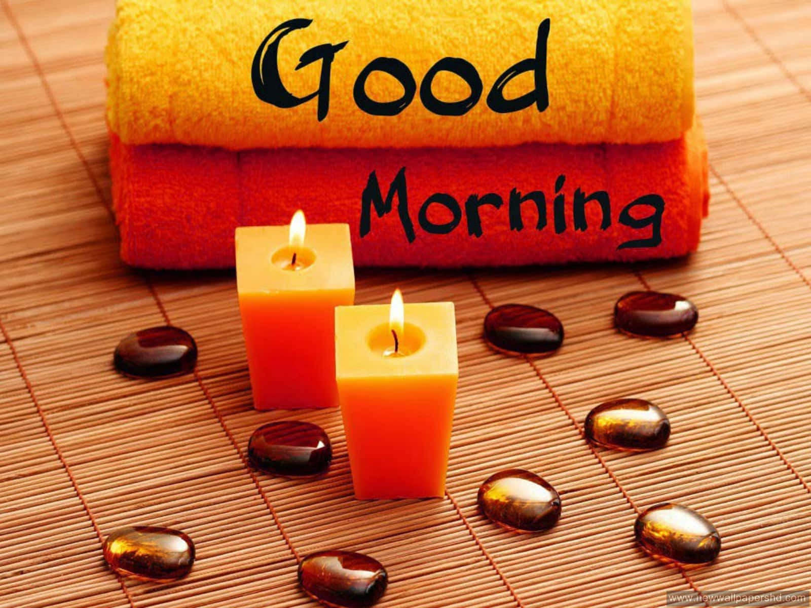 Morning Candles And Towels Wallpaper