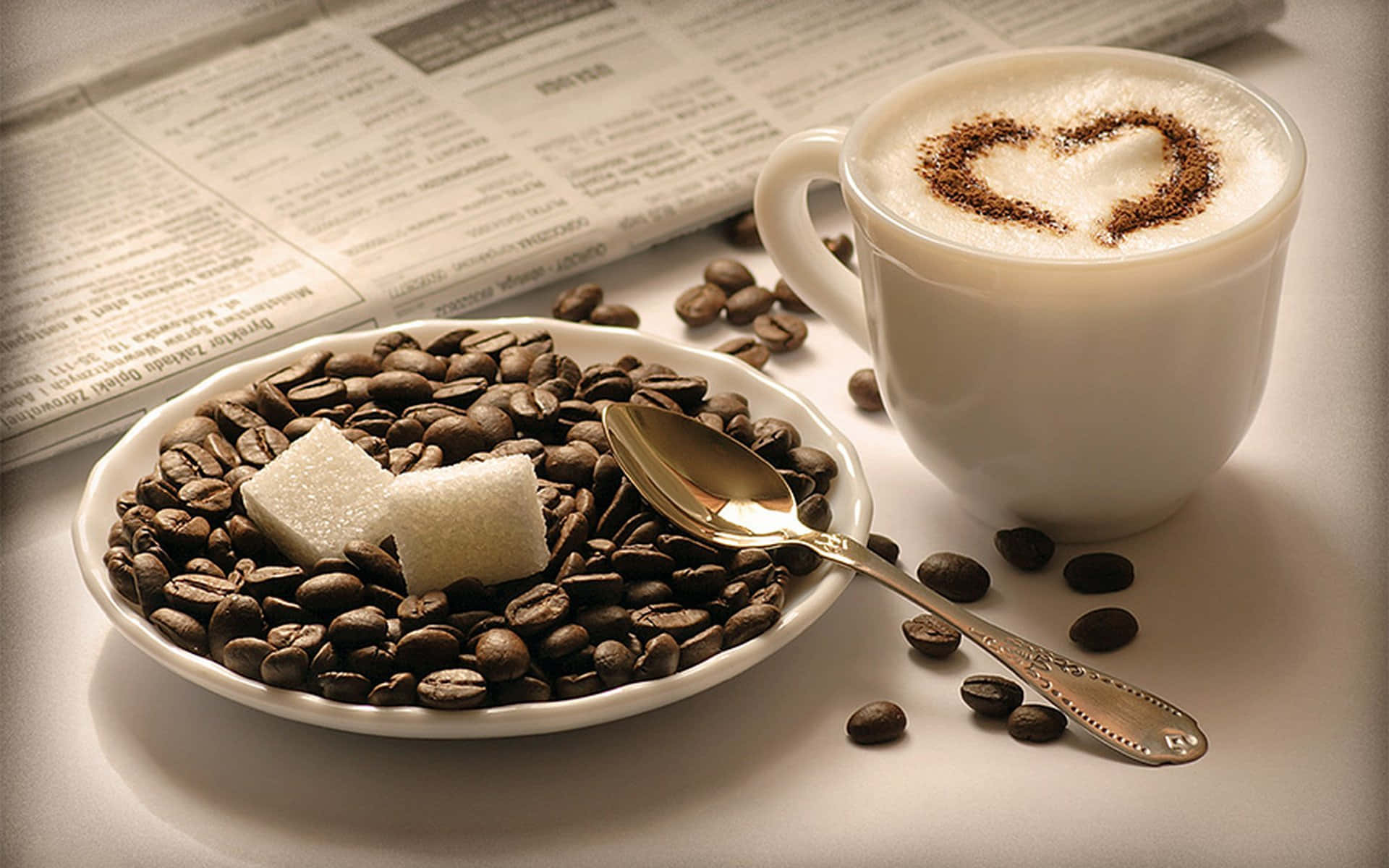 Morning Coffee Love Aesthetic Wallpaper