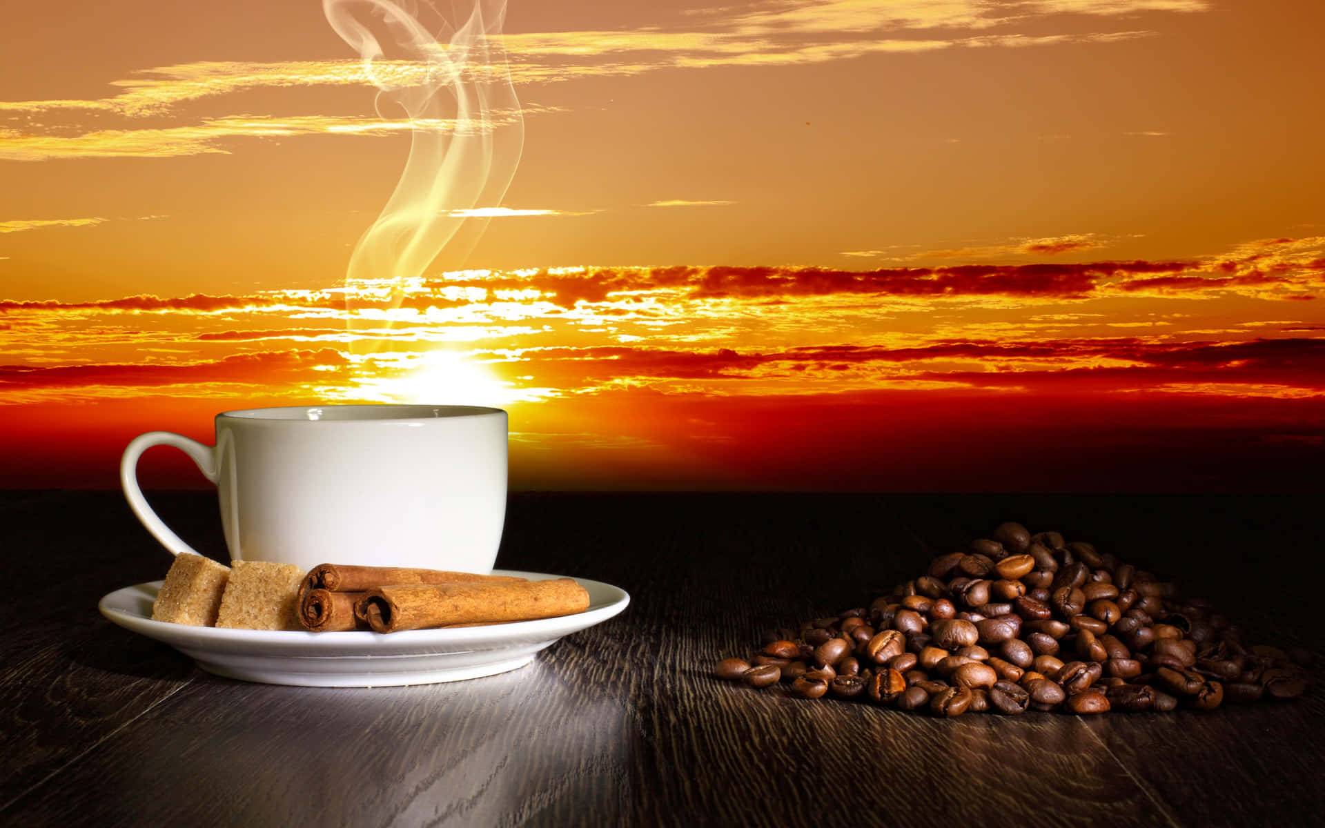 Start your day right with a hot cup of coffee.