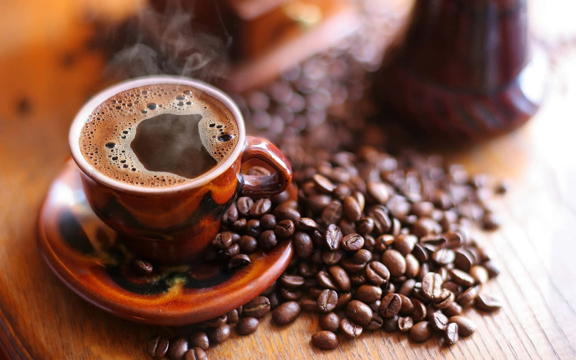 "Start your day right with a steaming hot cup of morning coffee"