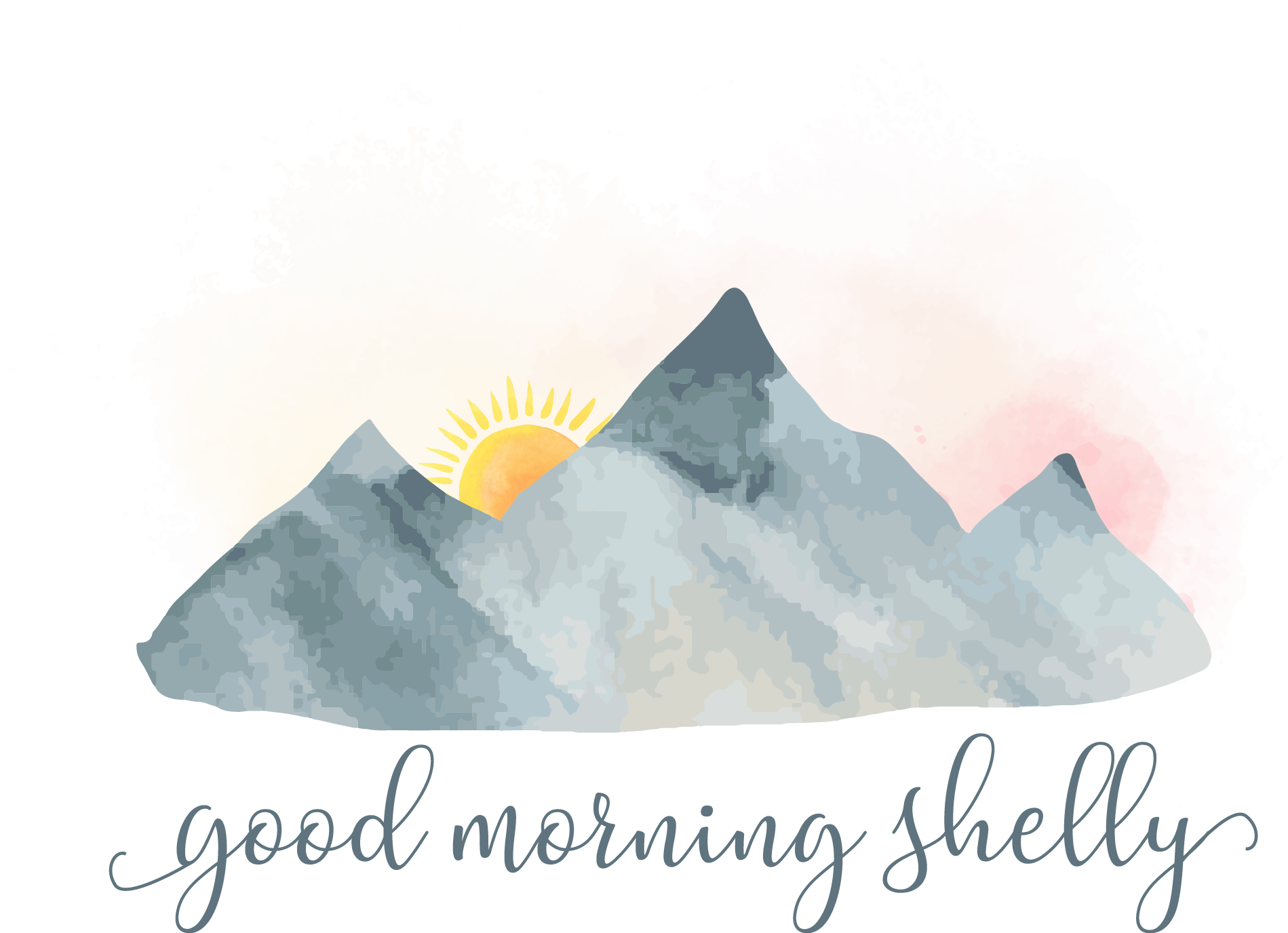 Morning Mountain Sunrise Greeting PNG