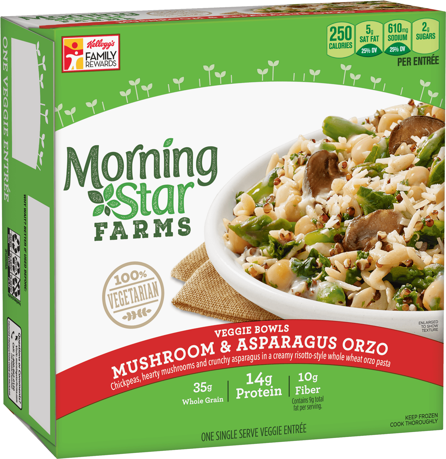 Morning Star Farms Mushroom Asparagus Orzo Veggie Bowl PNG