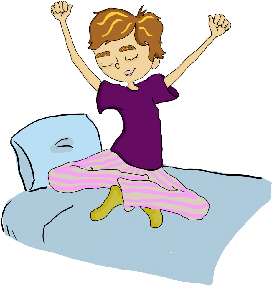 Morning Stretch Cartoon Character PNG