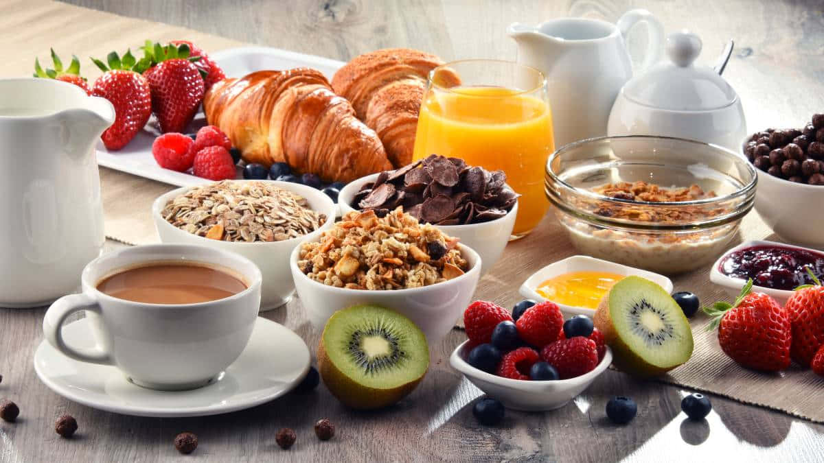 Breakfast Foods On A Table