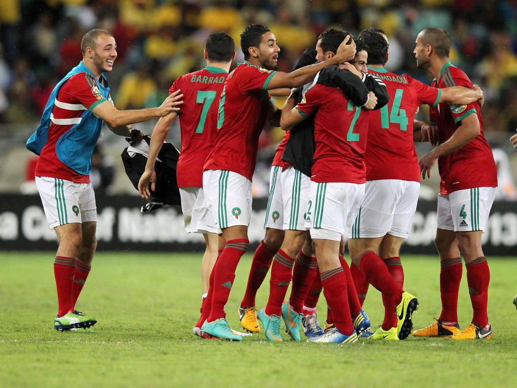 Morocco National Football Team Hugging Each Other Wallpaper