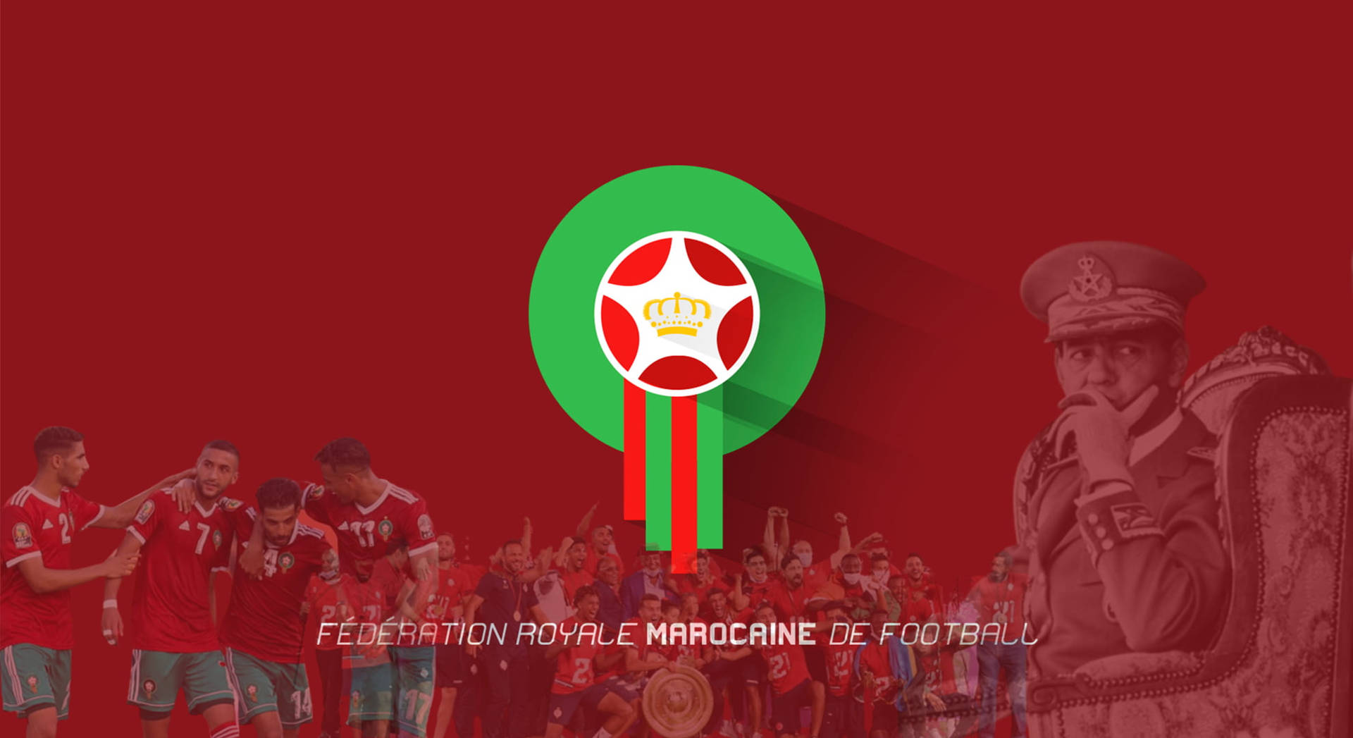 Morocco National Football Team Logo Red Aesthetic Wallpaper
