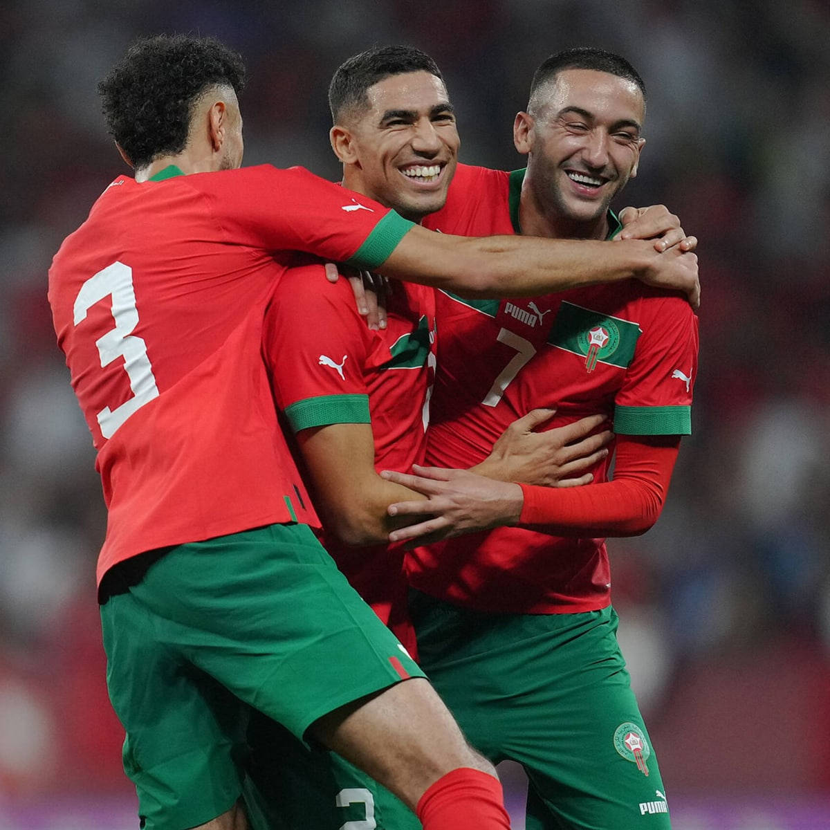 Morocco National Football Team Players Hugging